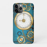 Steampunk turquoise Background with Gears