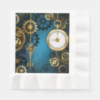 Steampunk turquoise Background with Gears