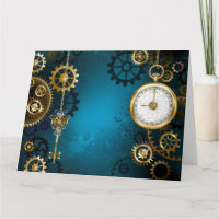 Steampunk turquoise Background with Gears