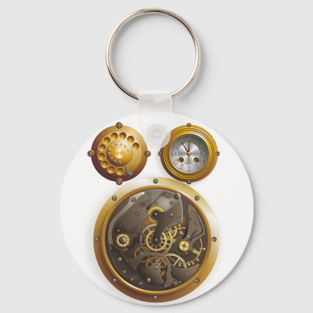 Steampunk Uhr Key Ring (Front)