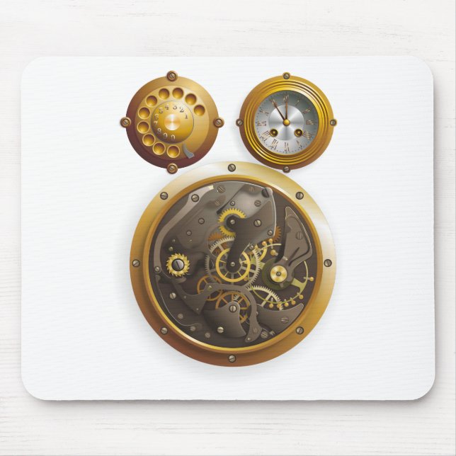 Steampunk Uhr Mouse Pad (Front)