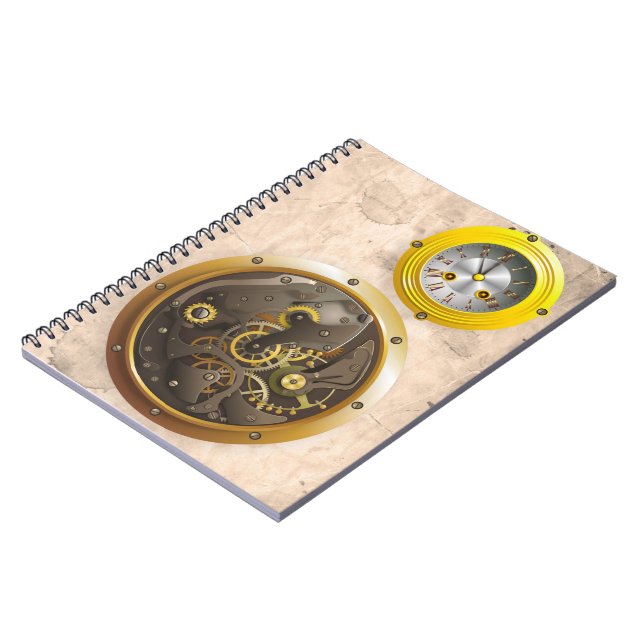 Steampunk Uhr Spiral Notebook (Left Side)