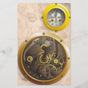 Steampunk Uhr Stationery