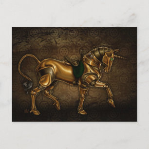 Steampunk Unicorn Post Card