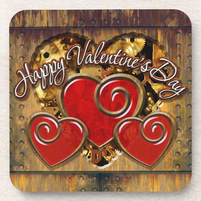 Steampunk Valentine 3 Coaster (Front)