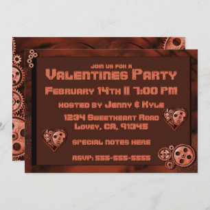 Steampunk Valentines Party Invitation