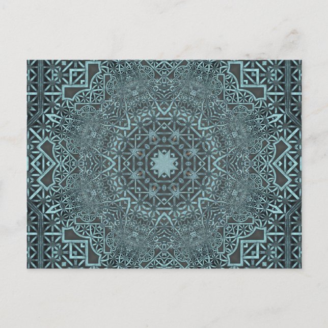 Steampunk Verdigris Lattice Postcard (Front)