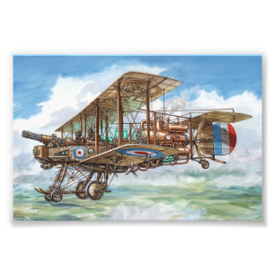 Steampunk Vickers Biplane Flying Machine Photo Print