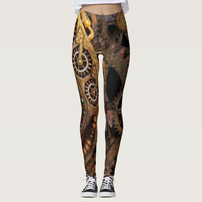 Steampunk Victorian and Edwardian Styles Leggings (Front)