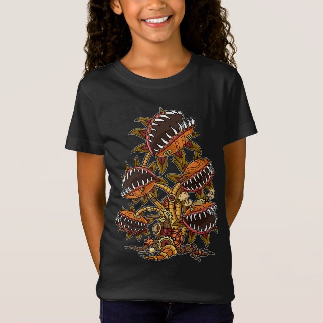 Steampunk Victorian Carnivorous Plant Venus Fly T-Shirt (Front)