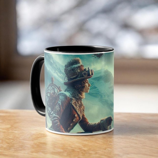 Steampunk Victorian Fantasy Winter Messenger Mug (Creator Uploaded)