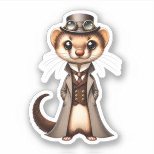 Steampunk Victorian Ferret World Traveller