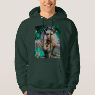 Steampunk Victorian Futuristic Green Dancer Hoodie