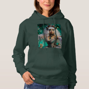 Steampunk Victorian Futuristic Green Dancer Hoodie
