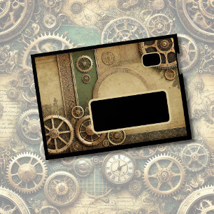 Steampunk Victorian Gearwork Wedding Envelope