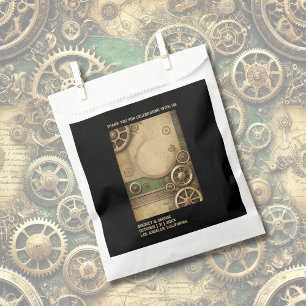 Steampunk Victorian Gearwork Wedding thank you Favour Bags