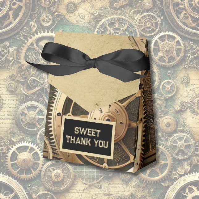 Steampunk Victorian Gearwork Wedding thanks Favour Box (Creator Uploaded)