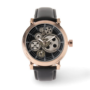 steampunk victorian gothic metallic look black watch