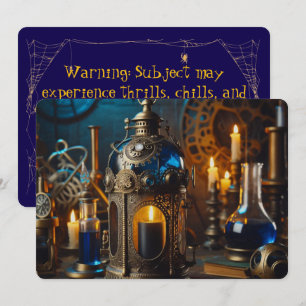 Steampunk Victorian Gothic Scientists Lab Spooky Holiday Card