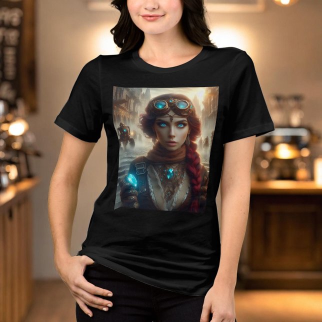 Steampunk Victorian Industrial Lady Adventuress Tri-Blend Shirt (Creator Uploaded)