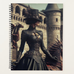 Steampunk Victorian Industrial Lady Dragon Rider Planner