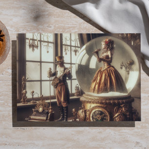 Steampunk Victorian Music Snow Globe Performers Tissue Paper