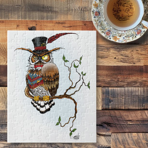 Steampunk Victorian Owl Jigsaw Puzzle