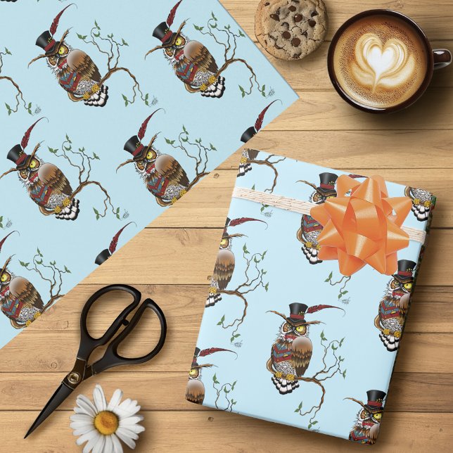 Steampunk Victorian Owl Wrapping Paper (Creator Uploaded)