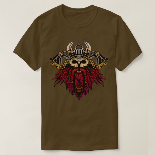 Steampunk Viking skull Classic TShirt (Design Front)