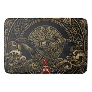 Steampunk Viking Whale – Guardian of the Northern Bath Mat