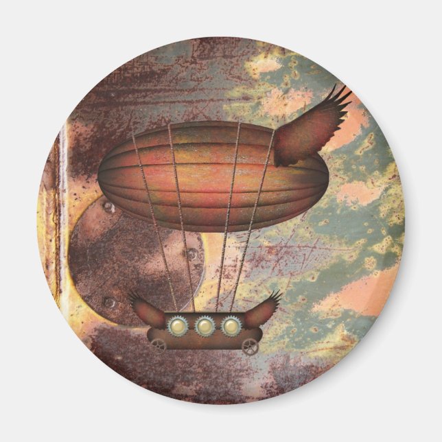 Steampunk Vintage Airship Magnet (Front)