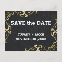 Steampunk Vintage Cogs Save the Date Invitation