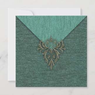 Steampunk Vintage Damask and Floral Invitation