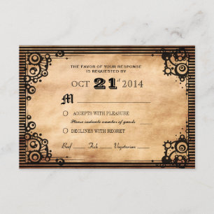 Steampunk Vintage Look Custom RSVP Card