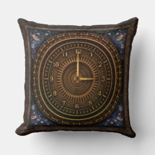 Steampunk Vintage Old-Fashioned Copper Clockwork Cushion