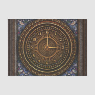 Steampunk Vintage Old-Fashioned Copper Clockwork Tissue Paper