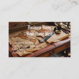 Steampunk Vintage Old World Map Theme Business Card