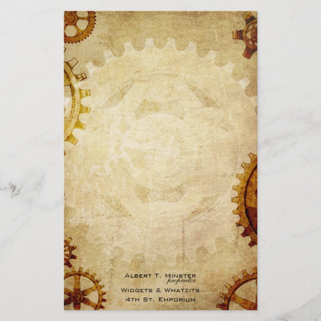 Steampunk Vintage Paper Stationery (Front)
