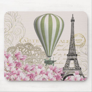 Steampunk Vintage Paris Balloon Travel Mouse Pad