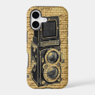 steampunk vintage scripts burlap antique camera
