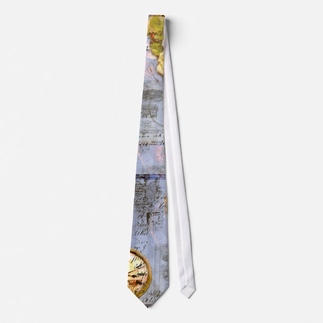 Steampunk Vintage Style Pocket Watch tie (Front)