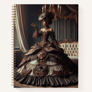 Steampunk Vintage Victorian Grey Lady Notebook