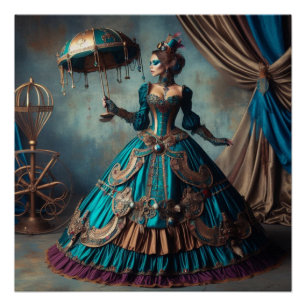 Steampunk Vintage Victorian Lady Circus Performer Poster