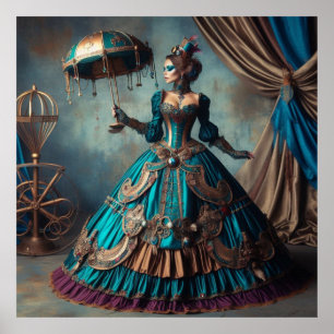 Steampunk Vintage Victorian Lady Circus Performer Poster