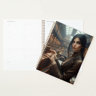 Steampunk Vintage Victorian Lady Librarian Planner