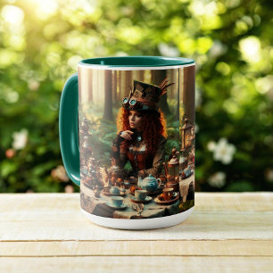 Steampunk Vintage Victorian Lady Mad Hatter Mug