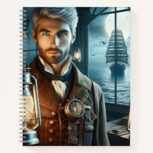 Steampunk Vintage Victorian Lighthouse Keeper Notebook