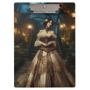 Steampunk Vintage Victorian Moonlight Lady Clipboard