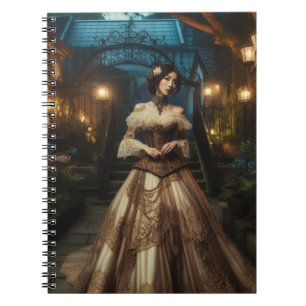 Steampunk Vintage Victorian Moonlight Lady Notebook