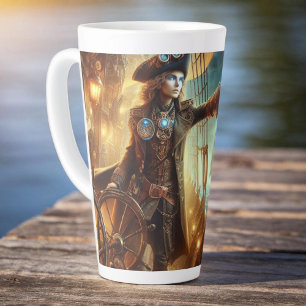 Steampunk Vintage Victorian Ocean Space Pirate Latte Mug